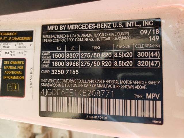 4JGDF6EE1KB208771 Mercedes-Benz Gls 450 4matic