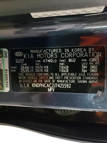 KNDPNCAC2J7421592 KIA Sportage Ex