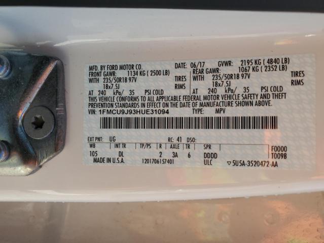 2017 FORD ESCAPE TIT - 1FMCU9J93HUE31094