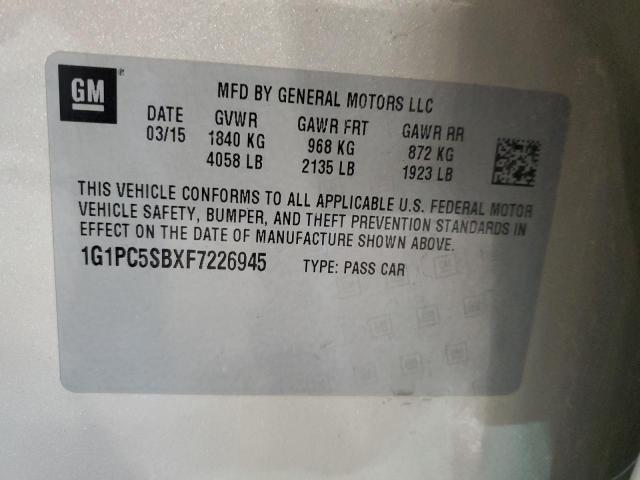 2015 CHEVROLET CRUZE LT - 1G1PC5SBXF7226945