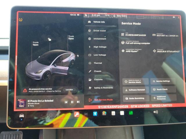 5YJ3E1EA5NF244029 Tesla MODEL 3
