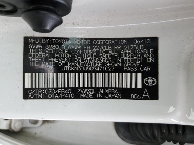 2012 TOYOTA PRIUS - JTDKN3DU5C5471027