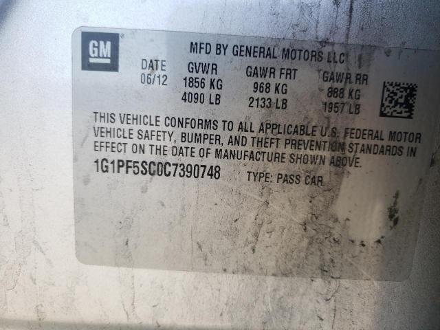 Image 12 of 2012 Chevrolet Cruze  salvage vehicle - Lot #71476953 at Copart