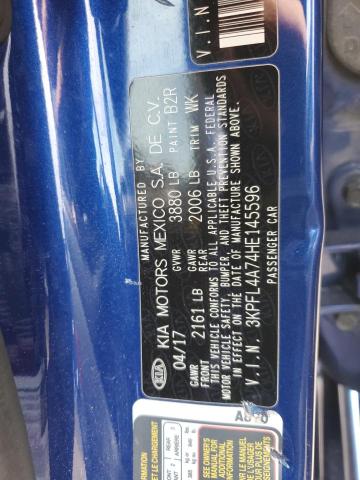 3KPFL4A74HE145596 KIA FORTE LX