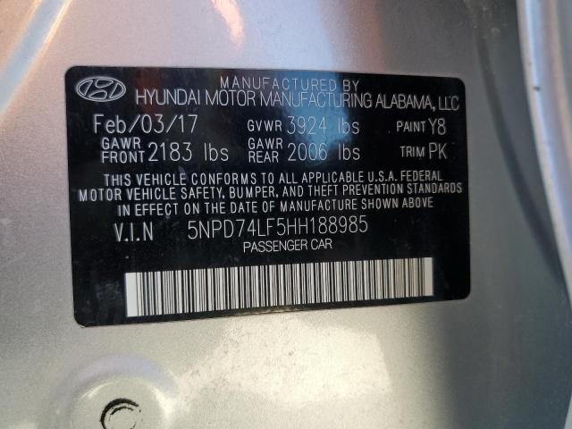 5NPD74LF5HH188985 Hyundai ELANTRA SE