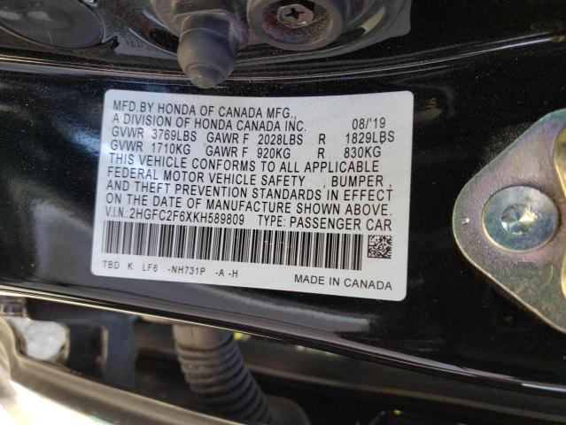 2HGFC2F6XKH589809 Honda Civic Lx