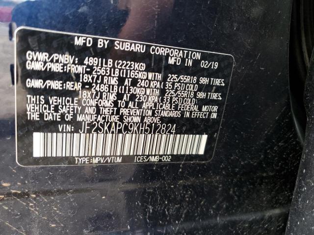 JF2SKAPC9KH512824 | 2019 SUBARU FORESTER S