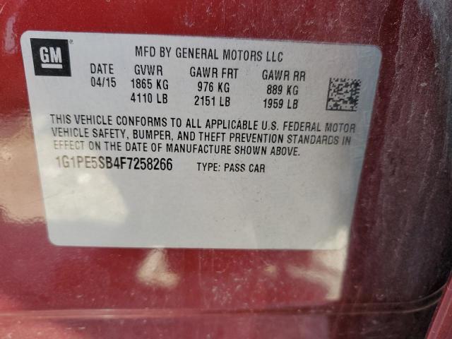 2015 CHEVROLET CRUZE - 1G1PE5SB4F7258266