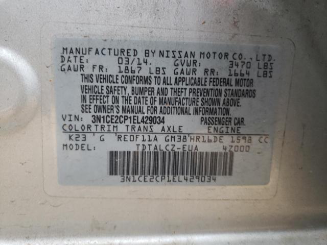 VIN 3N1CE2CP1EL429034 2014 Nissan Versa, S no.13