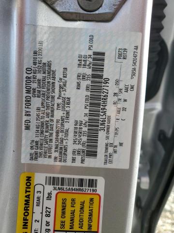 2017 LINCOLN MKZ PREMIE 3LN6L5A94HR627190