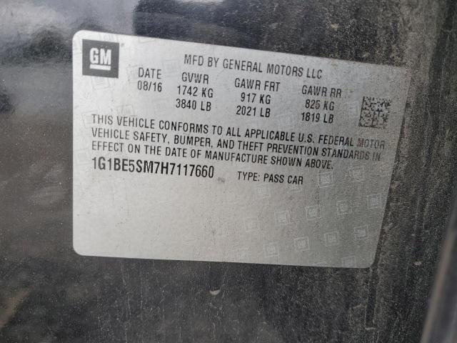 2017 CHEVROLET CRUZE LT - 1G1BE5SM7H7117660