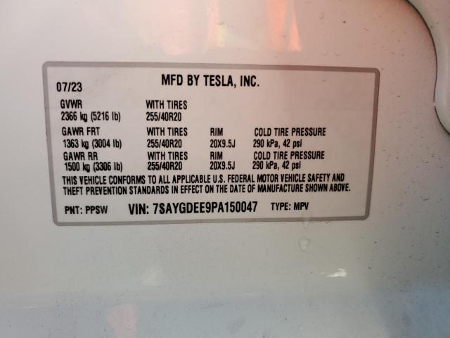 7SAYGDEE9PA150047 Tesla Model Y  12