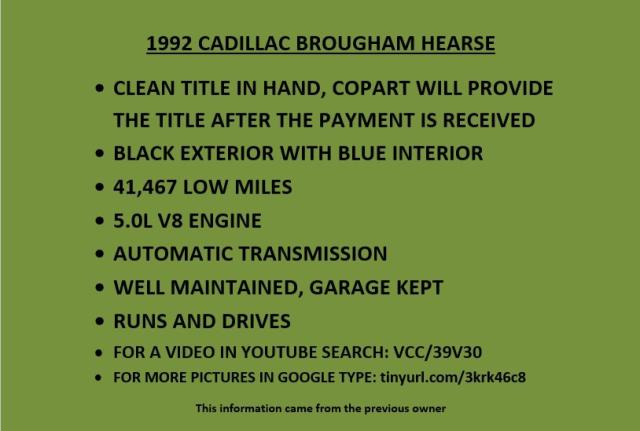 1G6DW54E9NR713312 | 1992 Cadillac brougham