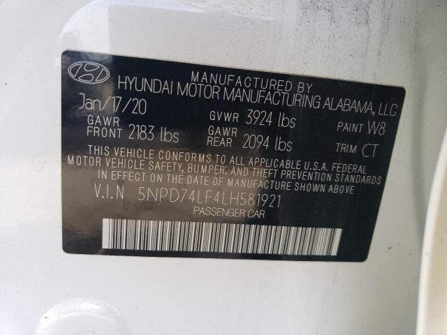 VIN 5NPD74LF4LH581921 2020 HYUNDAI ELANTRA no.12