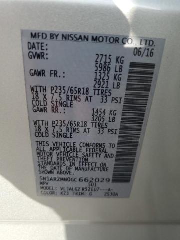 5N1AR2MN0GC662029 Nissan Pathfinder S