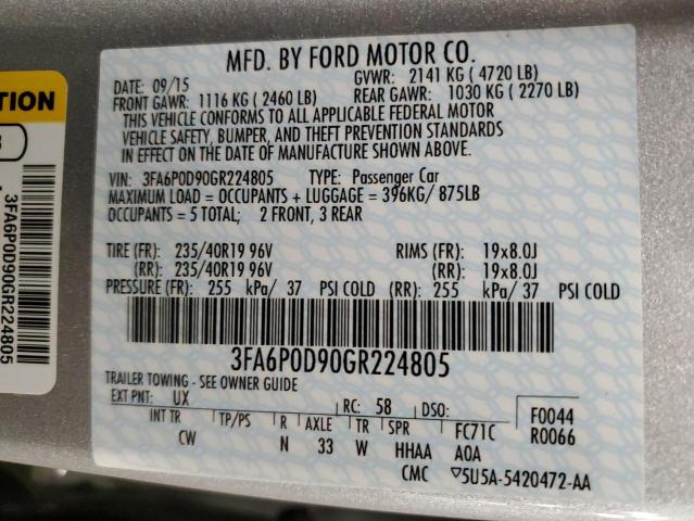 3FA6P0D90GR224805 2016 FORD FUSION, photo no. 12