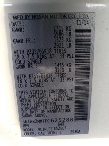 5N1AR2MM7FC625288 Nissan Pathfinder S
