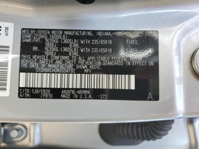 5TDHBRCH0NS554792 | 2022 TOYOTA HIGHLANDER