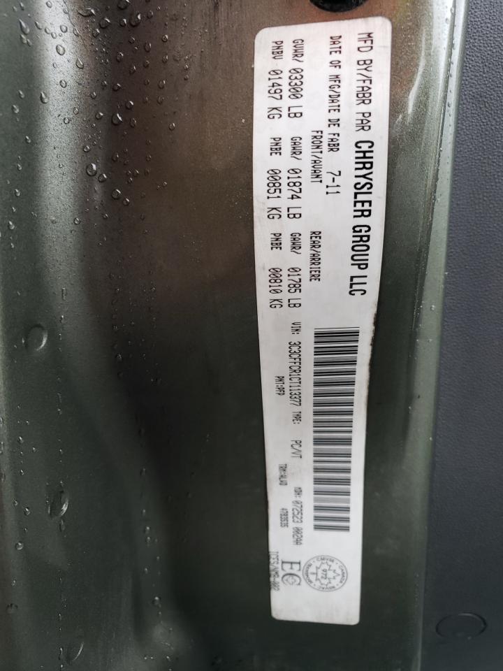 3C3CFFCR1CT113377 2012 Fiat 500 Lounge