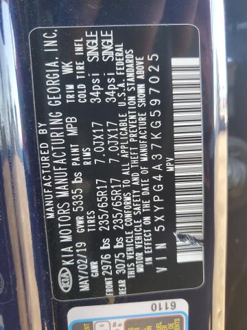 5XYPG4A37KG597025 KIA SORENTO L