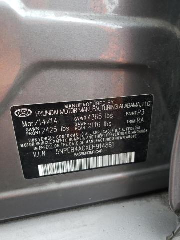 5NPEB4ACXEH914881 Hyundai SONATA GLS