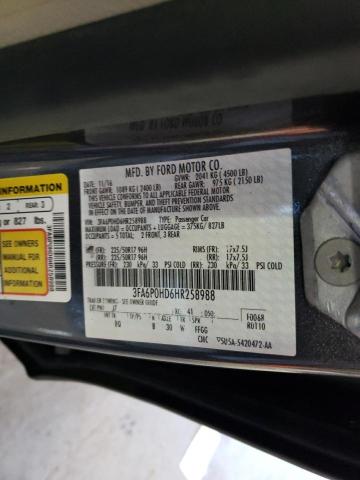 3FA6P0HD6HR258988 Ford FUSION SE