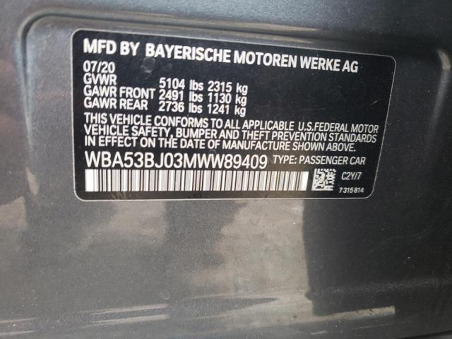 2021 BMW 540 I - WBA53BJ03MWW89409