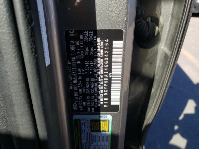 5XYPHDA14GG042164 KIA SORENTO EX
