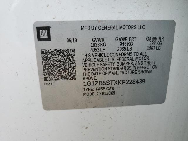 1G1ZB5STXKF228439 | 2019 CHEVROLET MALIBU LS