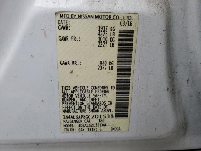 1N4AL3AP8GC201538 Nissan ALTIMA 2.5
