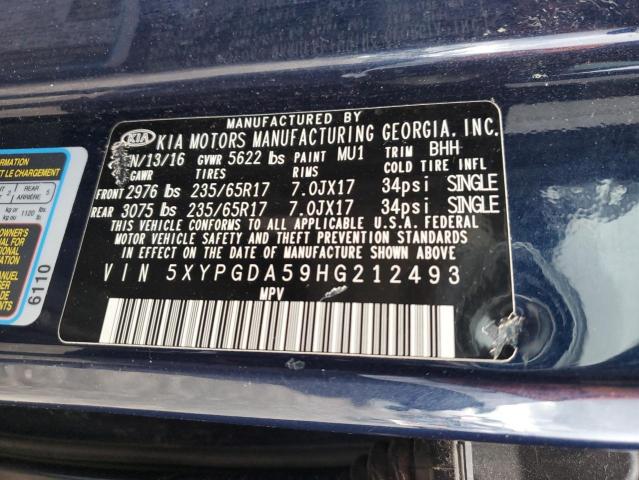 5XYPGDA59HG212493 KIA SORENTO LX