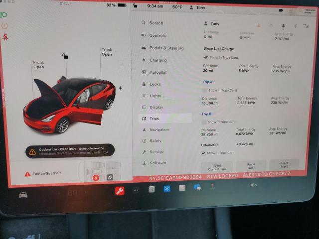 5YJ3E1EA9MF983094 | 2021 TESLA MODEL 3