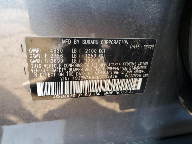 2020 SUBARU LEGACY 4S3BWAB62L3024446
