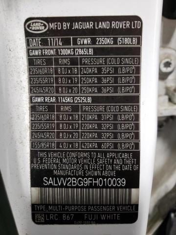 SALVV2BG9FH010039 Land Rover Range Rover Evoque Prestige Premium