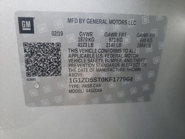 1G1ZD5ST0KF177964 Chevrolet MALIBU LT