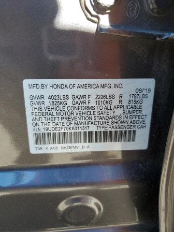 19UDE2F70KA011517 Acura ILX PREMIU 10