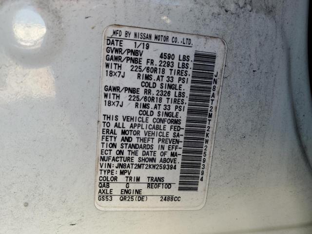JN8AT2MT2KW259394 Nissan ROGUE S