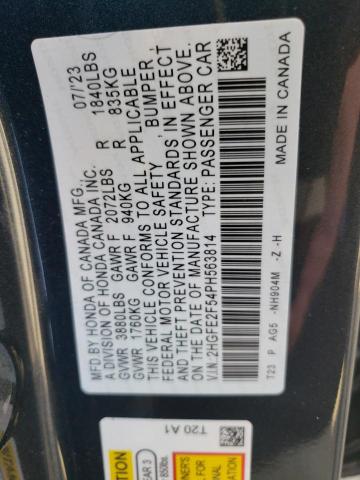 2HGFE2F54PH563814 Honda Civic Sport