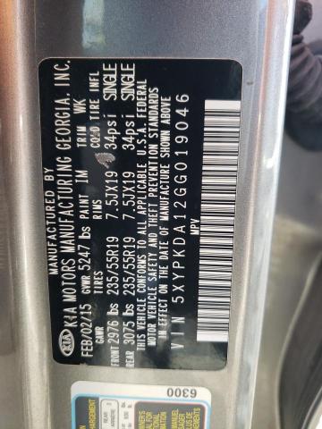 5XYPKDA12GG019046 KIA SORENTO SX