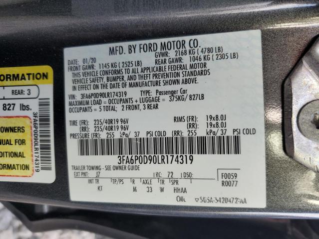 3FA6P0D90LR174319 | 2020 FORD FUSION TIT