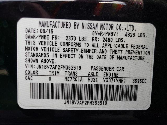 2015 INFINITI Q50 BASE - JN1BV7AP2FM353519