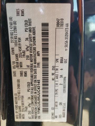 1FMCU0J95JUC43145 Ford Escape Titanium