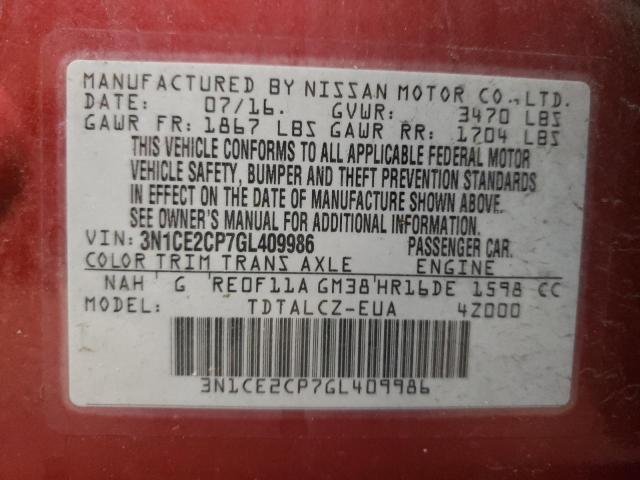 3N1CE2CP7GL409986 Nissan Versa Note S