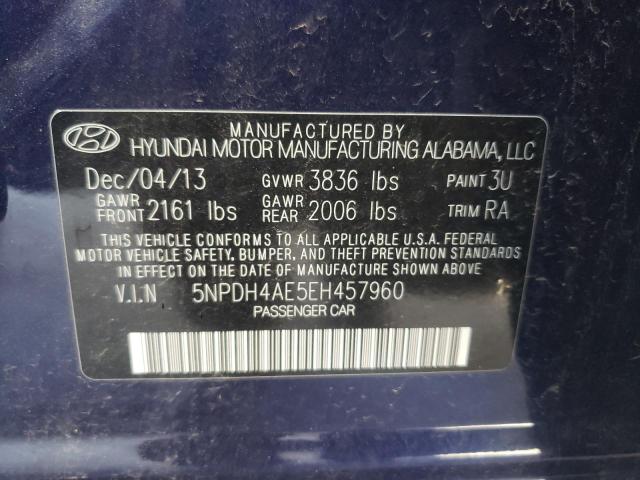 5NPDH4AE5EH457960 Hyundai ELANTRA SE