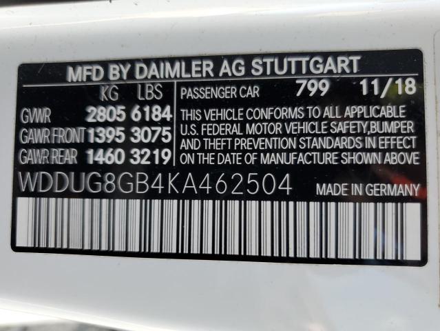 WDDUG8GB4KA462504 Mercedes-Benz S 560 4matic