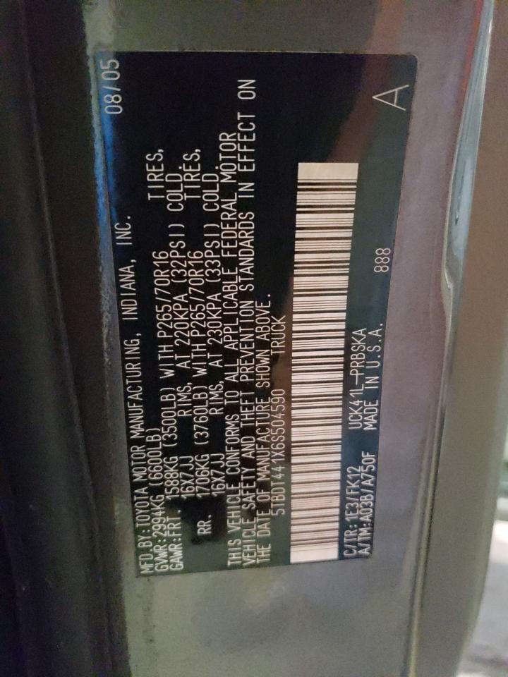 5TBDT441X6S504590 2006 Toyota Tundra Double Cab Sr5