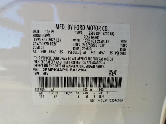 2FMPK4AP1LBA12104 Ford EDGE ST