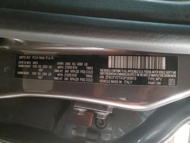 2016 FIAT 500X LOUNG ZFBCFYDTXGP389815