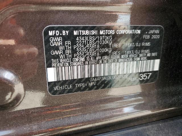 JA4AP3AU3LU027929 Mitsubishi Outlander Sport Es