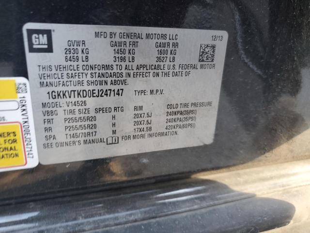 1GKKVTKD0EJ247147 | 2014 GM c acadia denali